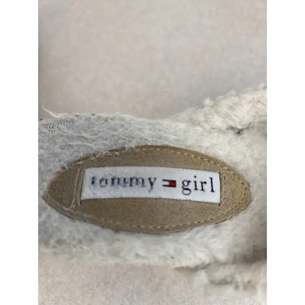 Vintage Y2K‎ 2000's Tommy Girl Women Wedge Clog Shoes Flowers Fur Lined Size 7M